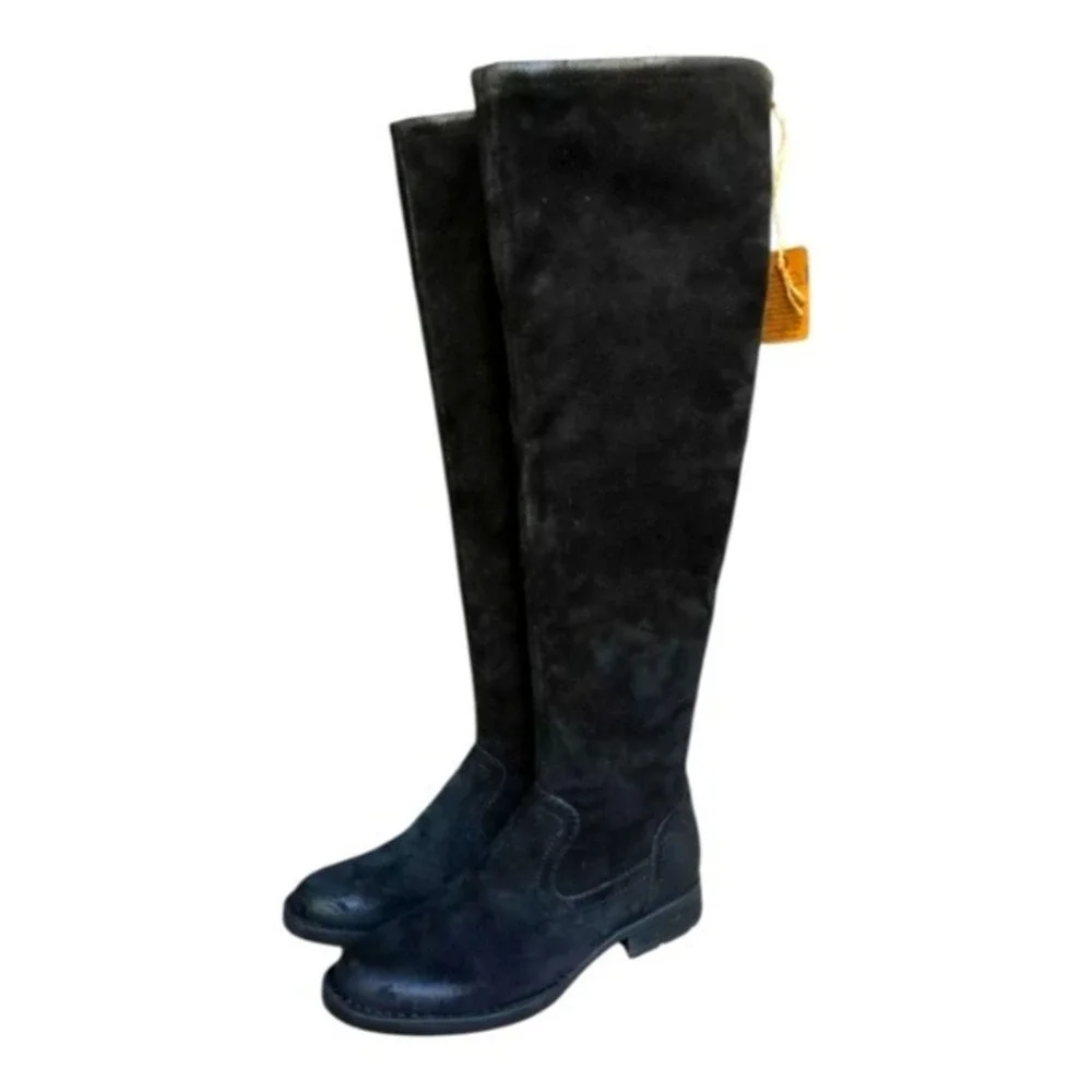 Born Women's Black SUede Borman TALL Knee boots size 5.5‎ NEW
